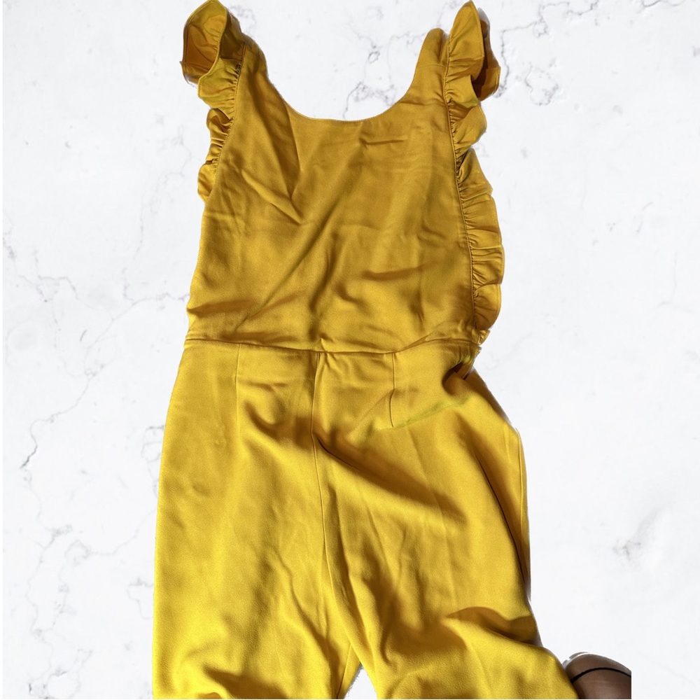 9 💛Yellow ruffle jumpsuit NWT Nordstrom Size L